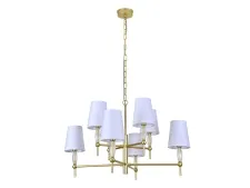 NEWPORT 4370 4378/C mat.gold , Люстра, Matte gold Clear glass Shade white D85*46,5/150 c