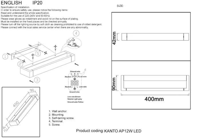 Бра Crystal Lux KANTO AP12W LED BL | Дом Декора