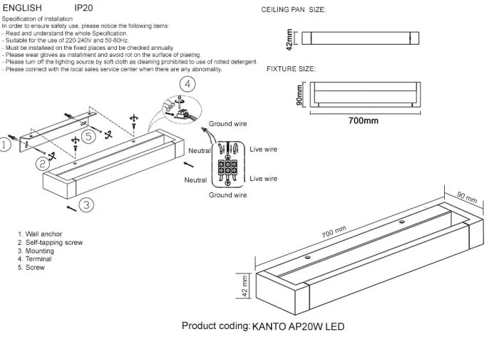 Бра Crystal Lux KANTO AP20W LED BL | Дом Декора