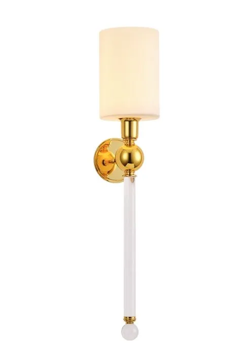 Бра Crystal Lux MIRABELLA AP1 GOLD/WHITE | Дом Декора