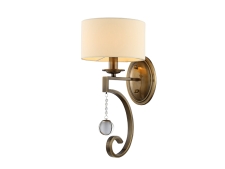 NEWPORT 31300 31301/A black brass , Бра, Black brass Clear glass Shade beige L20.5*H43.5*Sp26 cm E14 1*40W