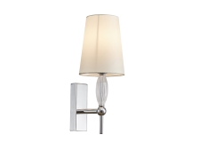 NEWPORT 4370 4371/A chrome , Бра, Chrome Clear glass Shade white L14*H34,5*Sp18 сm Е14 1*40W