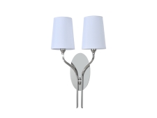 NEWPORT 3550 3554/A nickel , Бра, Nickel Shade white L28,5*H50*Sp17,1cm E14 2*40W