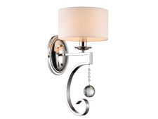 NEWPORT 31300 31301/A , Бра, Nickel Clear glass Shade beige L20.5*H43.5*Sp26 cm E14 1*40W