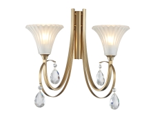 NEWPORT 4820 4822/A new , Бра, French gold Clear crystal Matt white glass L40*H29,5*Sp24 cm E14 2*40W