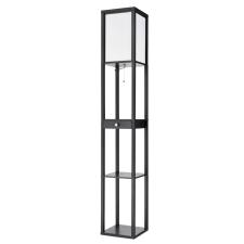 8092/1F COMFI LN26 460 черный/белый, дерево/текстиль Торшер Е27 1*60W 220V PRACTIC