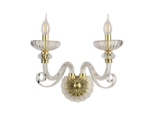 NEWPORT 8620 8622/A mat.soft gold clear , Бра, Matte soft gold Clear glass L35*H40*SP24 cm Е14 2*40W
