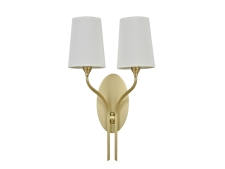 NEWPORT 3550 3554/A brass , Бра, Brass Shade beige L28,5*H50*Sp17,1 cm E14 2*40W