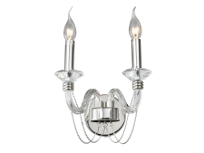 NEWPORT 12700 12702/A , Бра, Nickel Clear glass L32*H25*Sp18 cm E14 2*40W