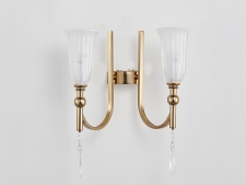 NEWPORT 4800 4802/A , Бра, French gold Clear crystal Matt white glass L35,5*H37,5*Sp20 cm E14 2*40W
