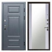Входная дверь TERMO-DOOR Grey Премиум Грей Зеркало белый софт